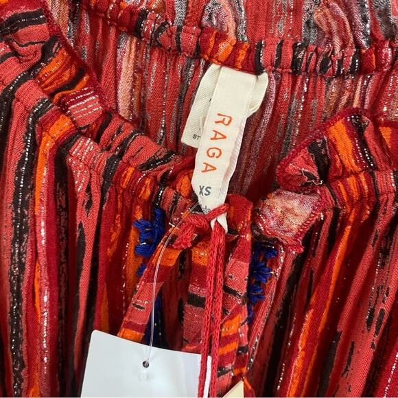 Raga | Red & Burnt Orange Metallic Thread Boho Dress - Picture 9 of 15